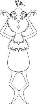 Christmas Grinch drawing black and white clipart