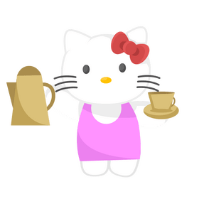 Cute Hello Kitty tea time clipart