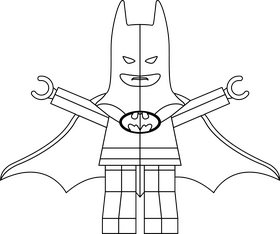 The Lego Batman movie black and white clipart
