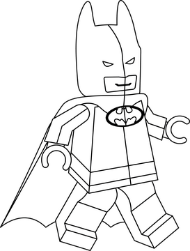 Lego Batman toy black and white clipart