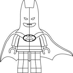 Lego Batman superhero drawing black and white clipart