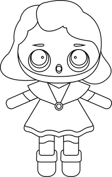 Cute lol dolls black and white clipart