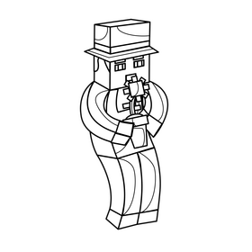 Minecraft farmer drawing black and white clipart