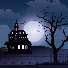 Halloween haunted house vector