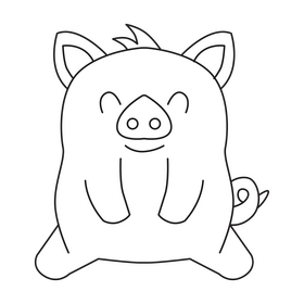 Pua pig Moana drawing black and white clipart