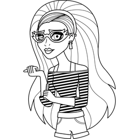 Monster High Ghoulia Yelps drawing black and white clipart