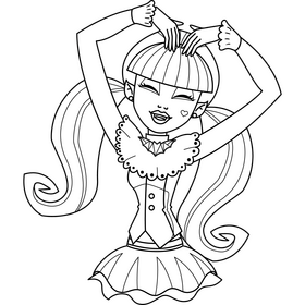 Monster High Draculaura drawing black and white clipart