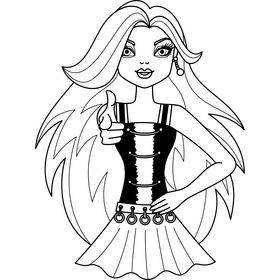 Monster High Spectra Vondergeist drawing black and white clipart