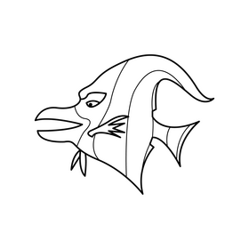 Finding Nemo Gill character cartoon drawing black and white clipart