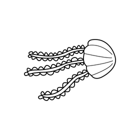 Nemo Jellyfish drawing black and white clipart