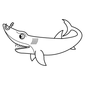 Finding Nemo Chum shark cartoon drawing black and white clipart