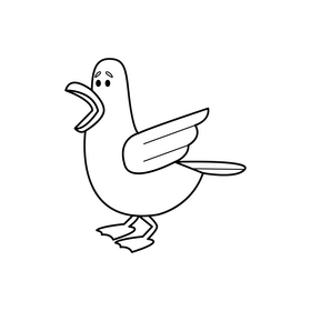 Finding Nemo Mine seagull drawing black and white clipart
