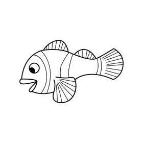 Marlin Nemo father drawing black and white clipart