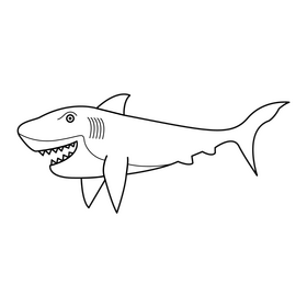 Finding Nemo Chum shark cartoon drawing black and white clipart vector ...