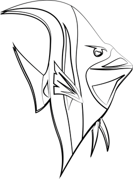 Gill fish from Finding Nemo cartoon black and white clipart