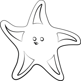 Peach starfish from Finding Nemo black and white clipart
