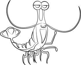 Finding Nemo Jacques shrimp black and white clipart