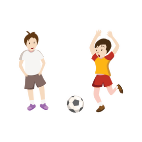 Kids playing football clipart