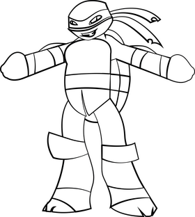 Ninja Turtle TMNT cartoon character drawing black and white clipart ...