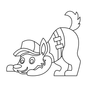 Rocky PAW Patrol sleeping drawing black and white clipart vector free ...