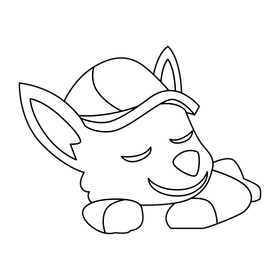Rocky PAW Patrol sleeping drawing black and white clipart
