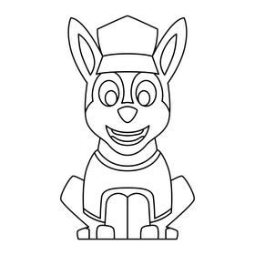 Paw Patrol Chase character black and white clipart free download