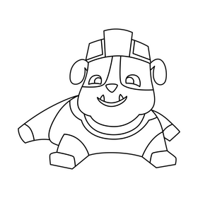 Paw Patrol Rubble pup drawing black and white clipart free download