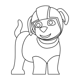 Paw Patrol Chase character black and white clipart free download