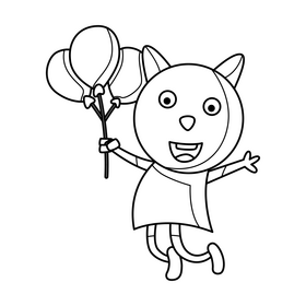 Candy Cat Peppa Pig drawing black and white clipart