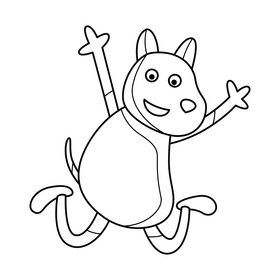 Danny Dog Peppa Pig drawing black and white clipart
