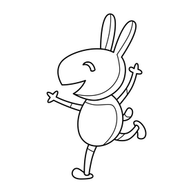 Peppa Pig Rebecca Rabbit drawing black and white clipart