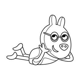 Peppa Pig Pedro Pony reading book black and white clipart free download