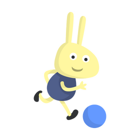 Peppa Pig Rebecca Rabbit playing football clipart
