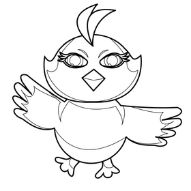 Littlest Pet Shop Bird drawing black and white clipart