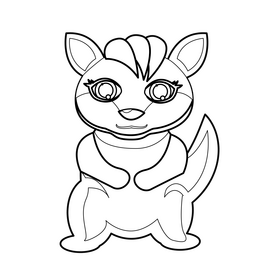 Littlest Pet Shop cartoon Kangaroo drawing black and white clipart