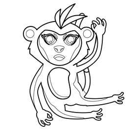 Littlest Pet Shop Monkey drawing black and white clipart