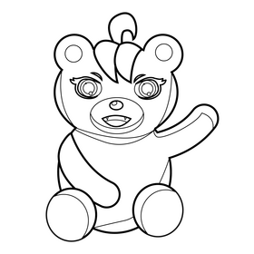 Littlest Pet Shop Polar Bear drawing black and white clipart