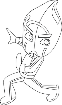 PJ Masks Night Ninja black and white clipart