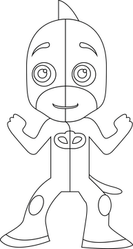 PJ Masks Gekko drawing black and white clipart