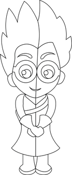 PJ Masks Romeo black and white clipart