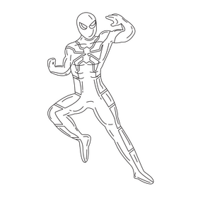 Spiderman Cartoon Future Foundation Spider drawing black and white clipart