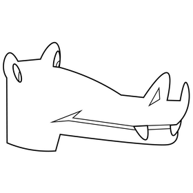Cartoon alligator head black and white clipart