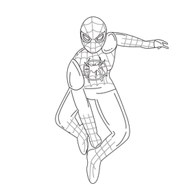 Spiderman Cartoon Spider Man Miles Morales drawing black and white clipart