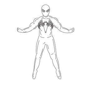 Spiderman Cartoon Spider Man Symbiote drawing black and white clipart