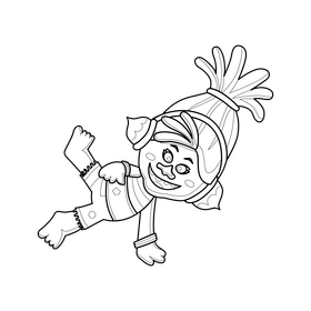 Trolls DJ Suki cartoon character drawing black and white clipart