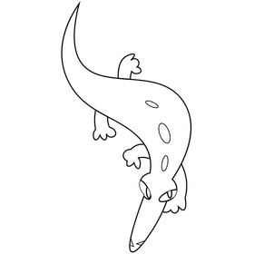 Scary alligator cartoon black and white clipart