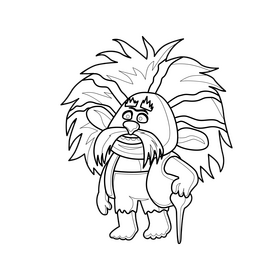Trolls cartoon drawing black and white clipart free download