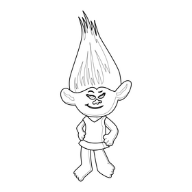 Trolls Mandy Sparkledust cartoon character drawing black and white clipart