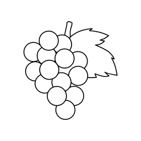Grapes black and white clipart