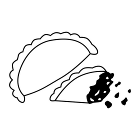 Empanadas argentinas black and white clipart